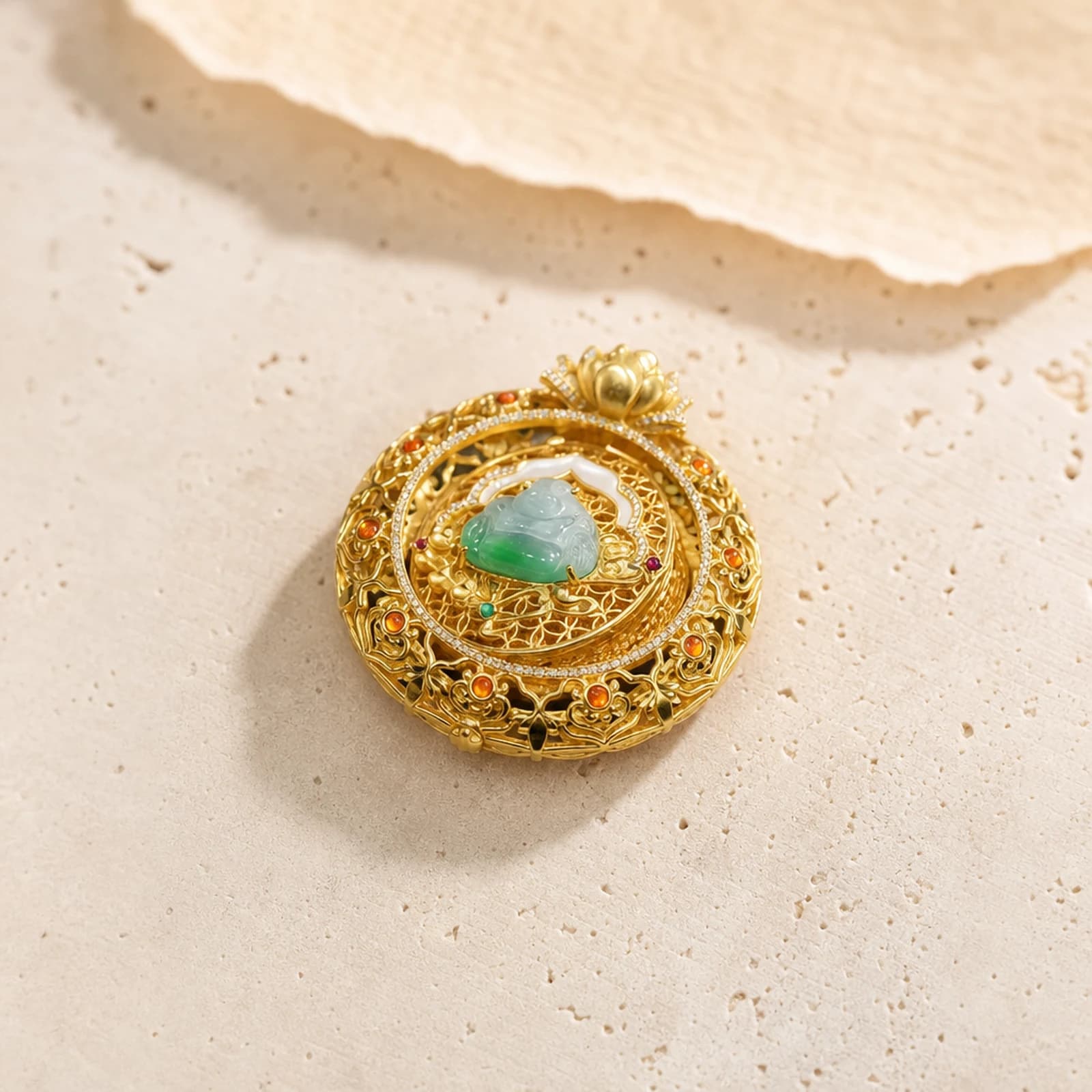 Gold Filigree Heritage Pendant alternate angle