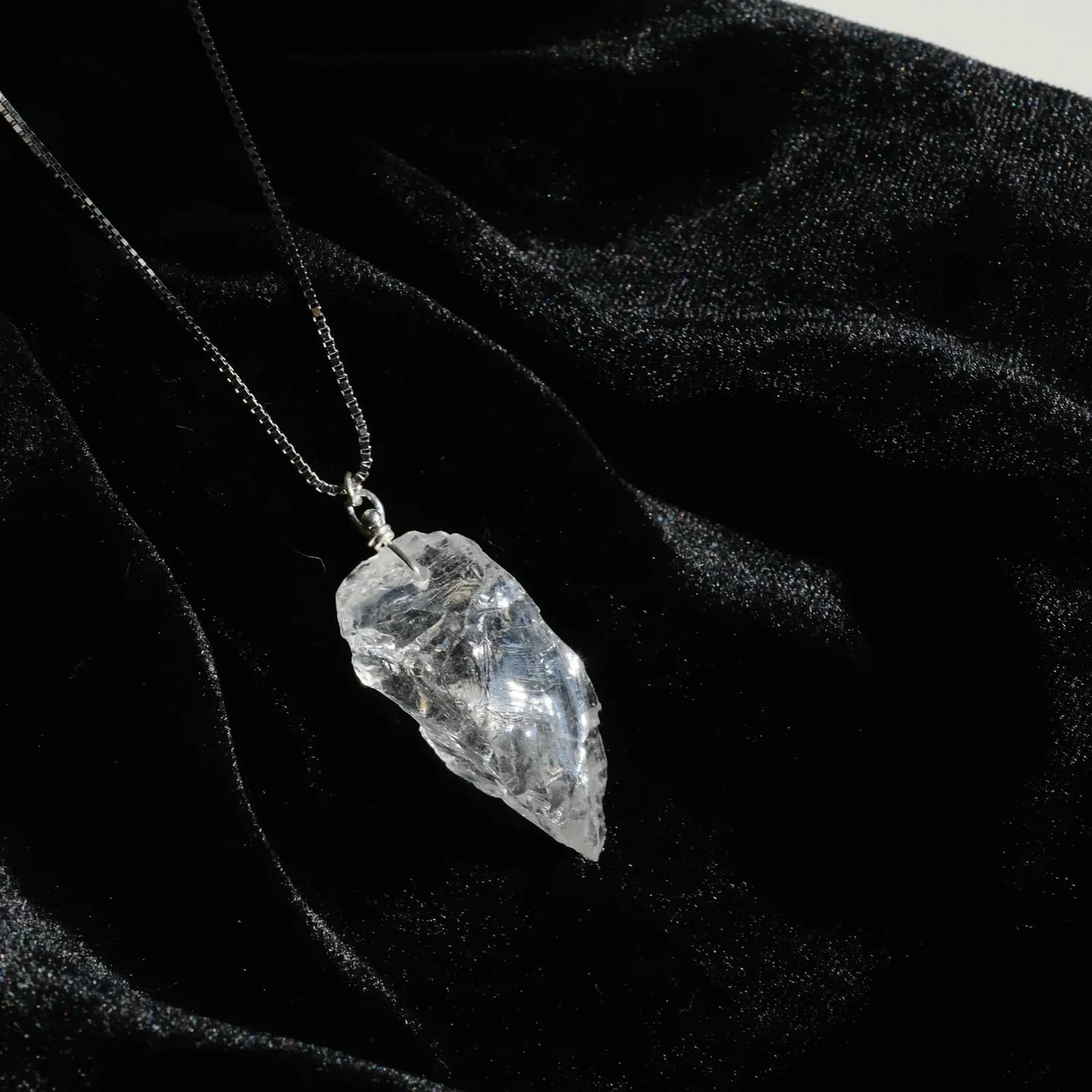 Clear Quartz Raw Necklace - angle-01