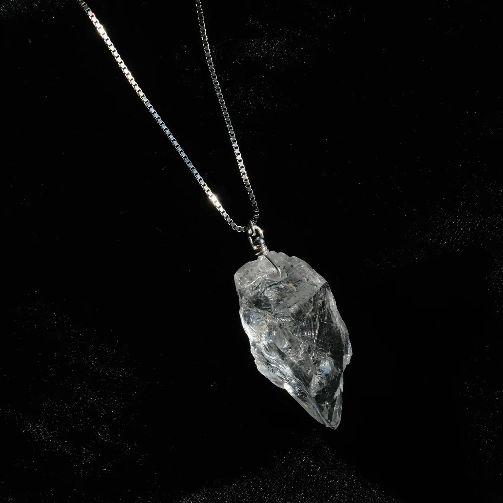 Clear Quartz Raw Necklace - angle-02