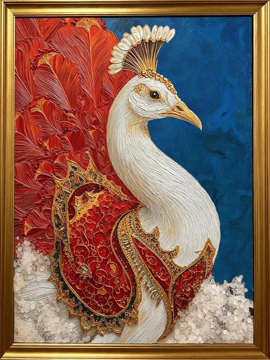 Scarlet Plume Peacock