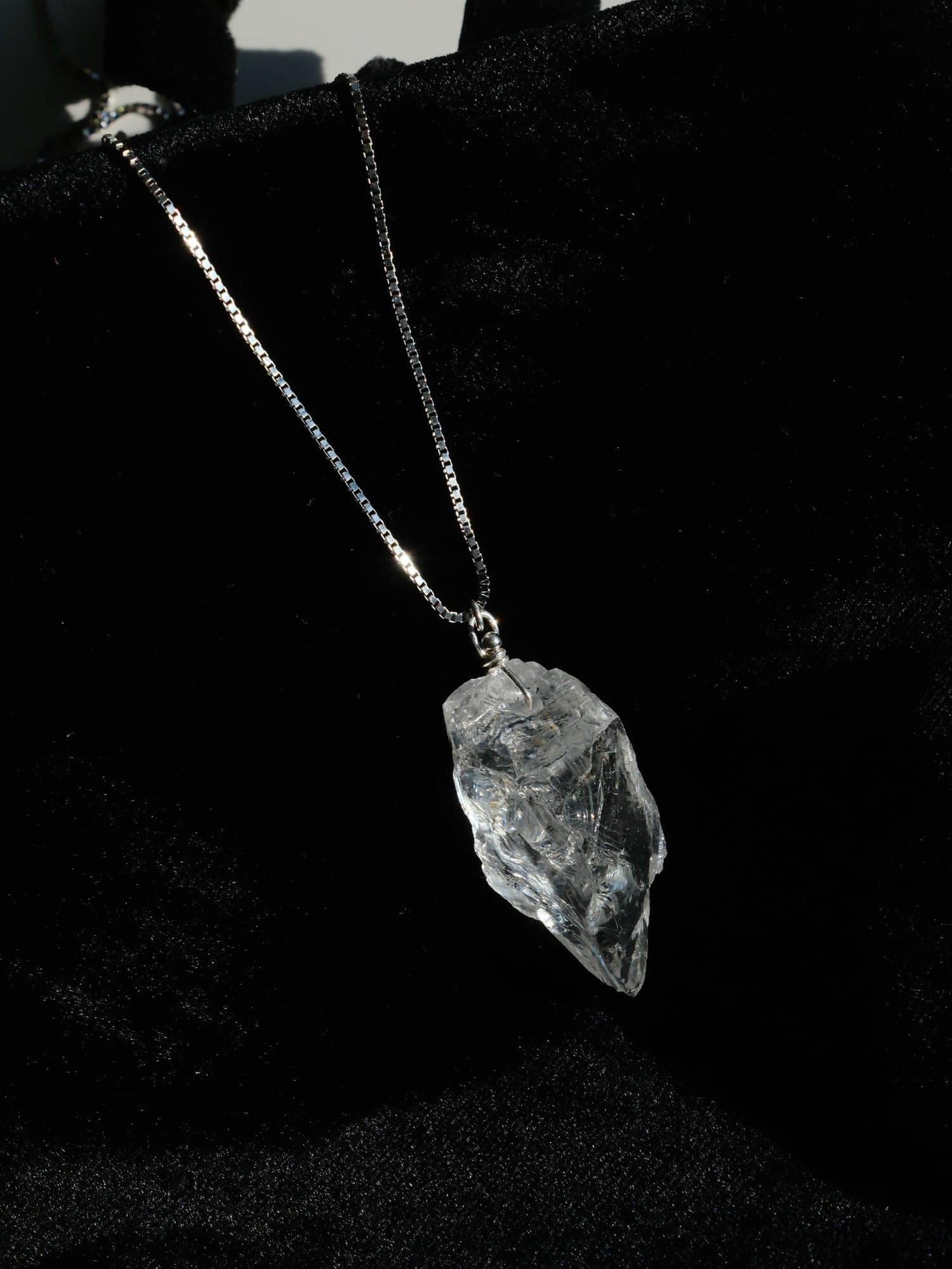 Clear Quartz Raw Necklace detail product image