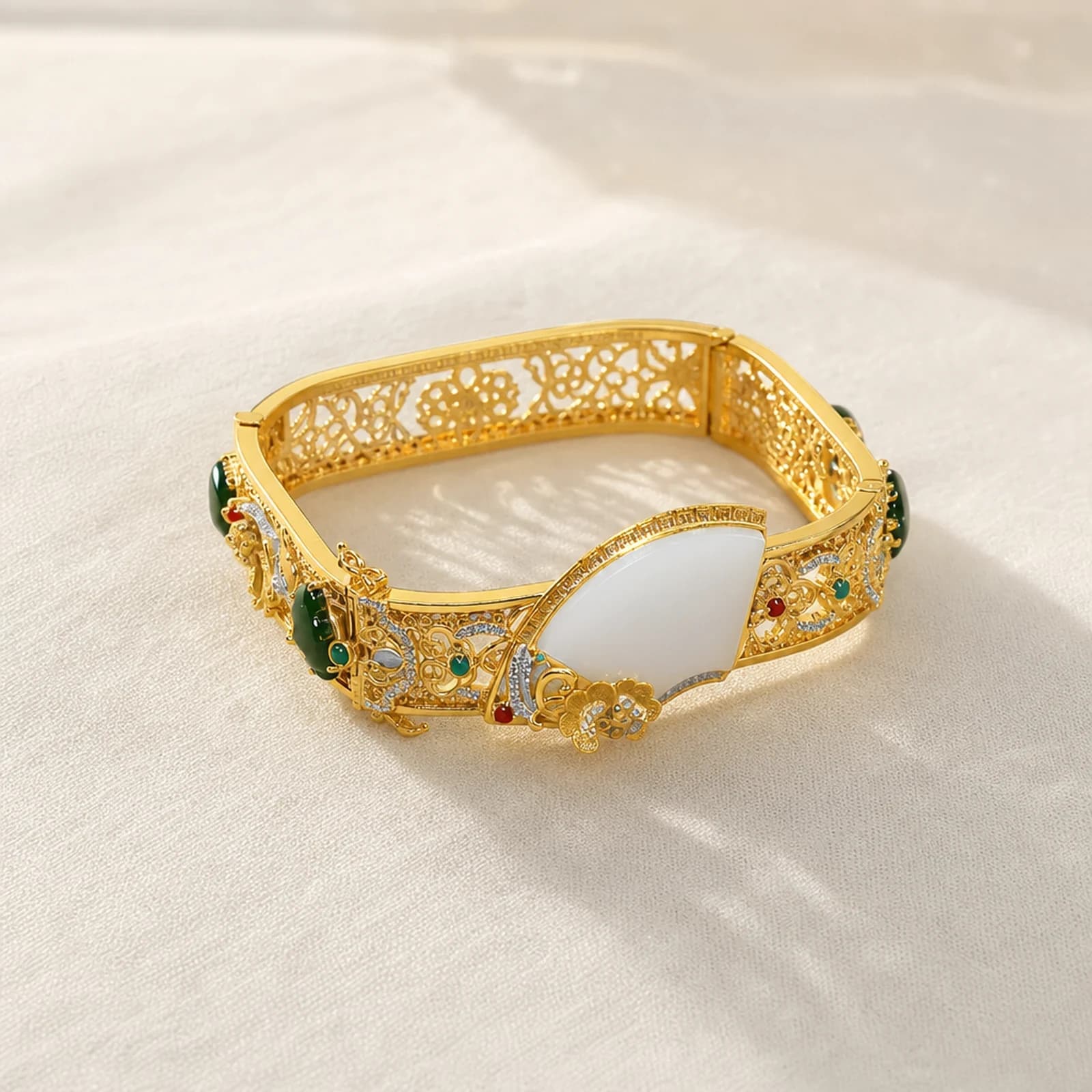 White Jade Filigree Bangle collection card image