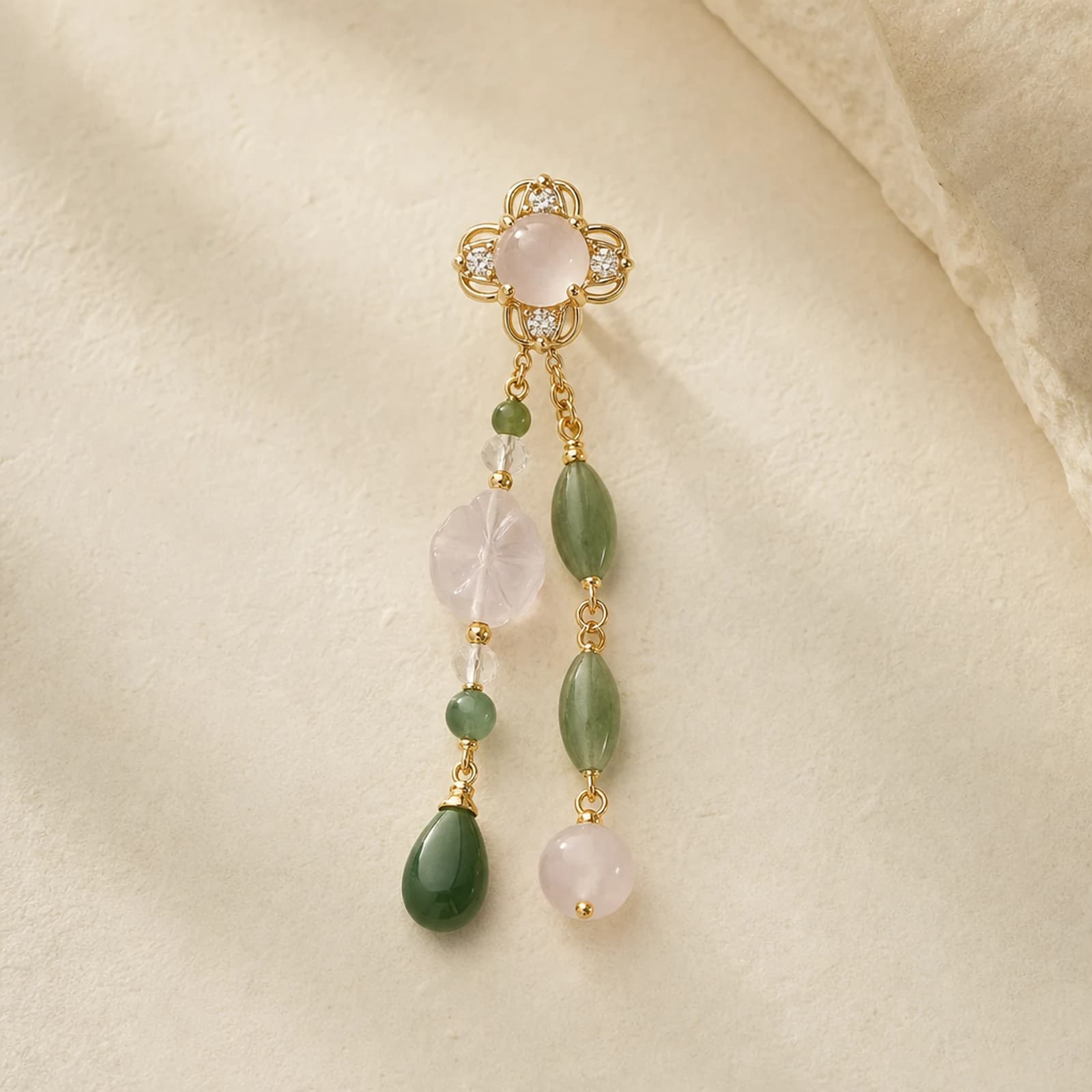Jade Rose Filigree Earrings