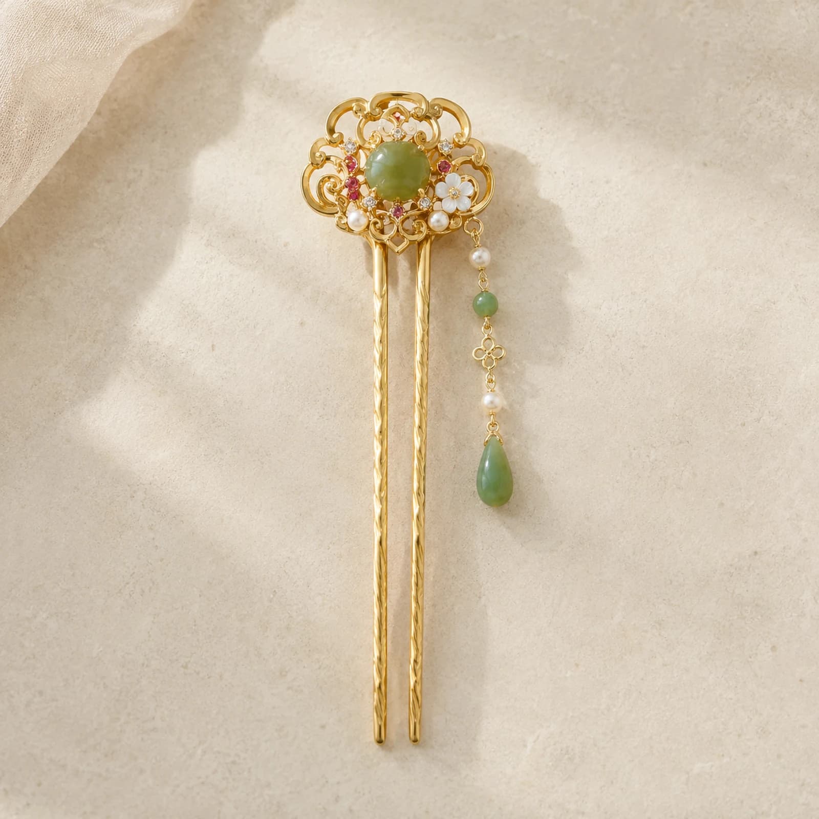 Jade Pearl Drop Earrings