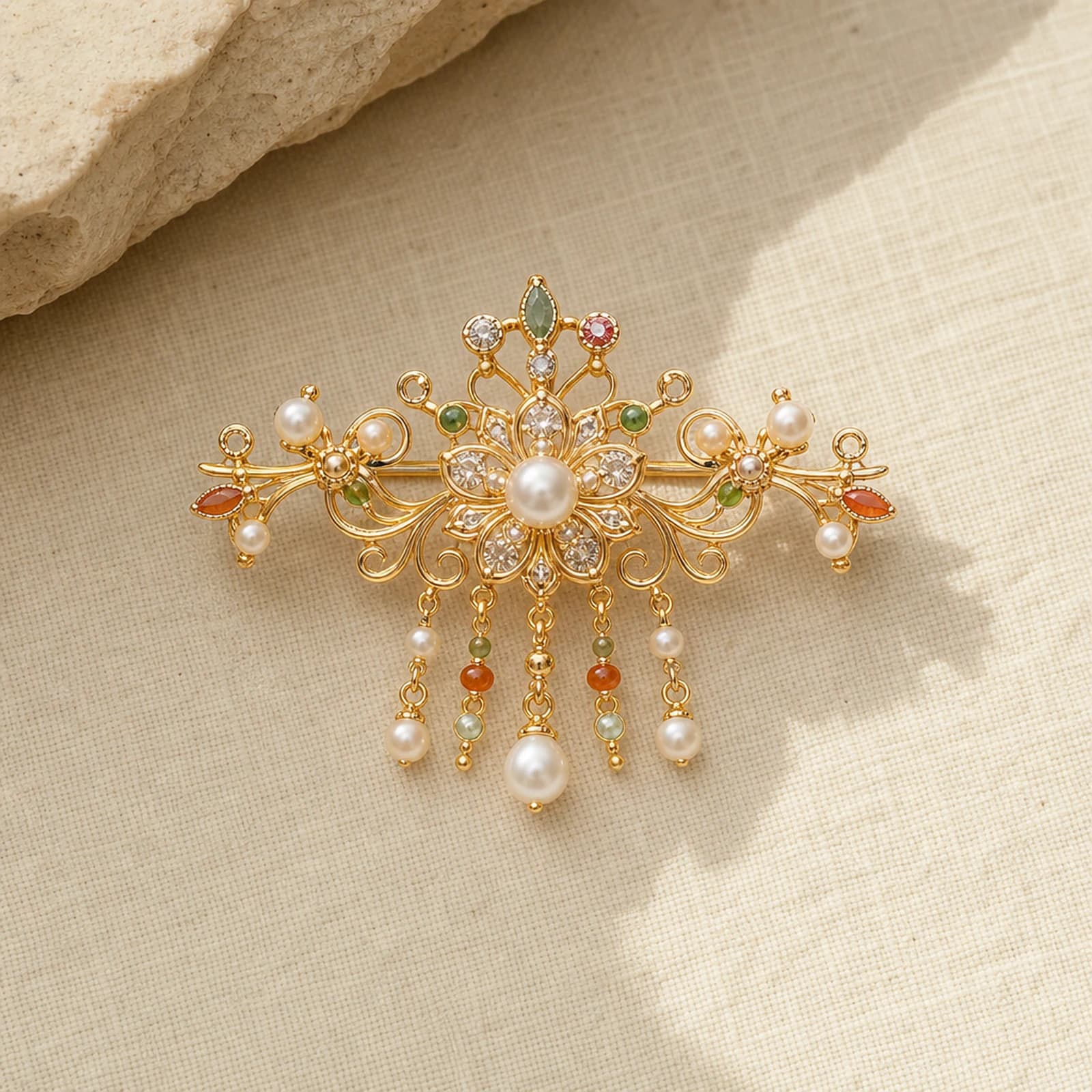 Pearl Filigree Drop Earrings