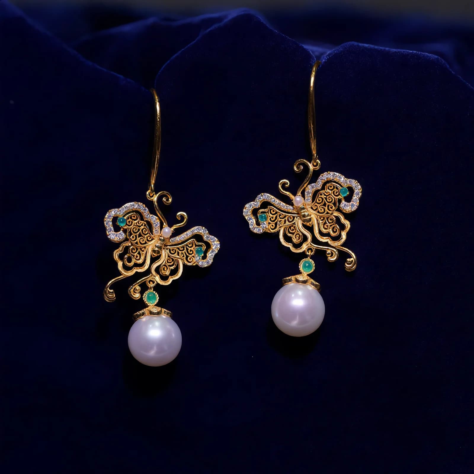 Pearl Filigree Drop Earrings