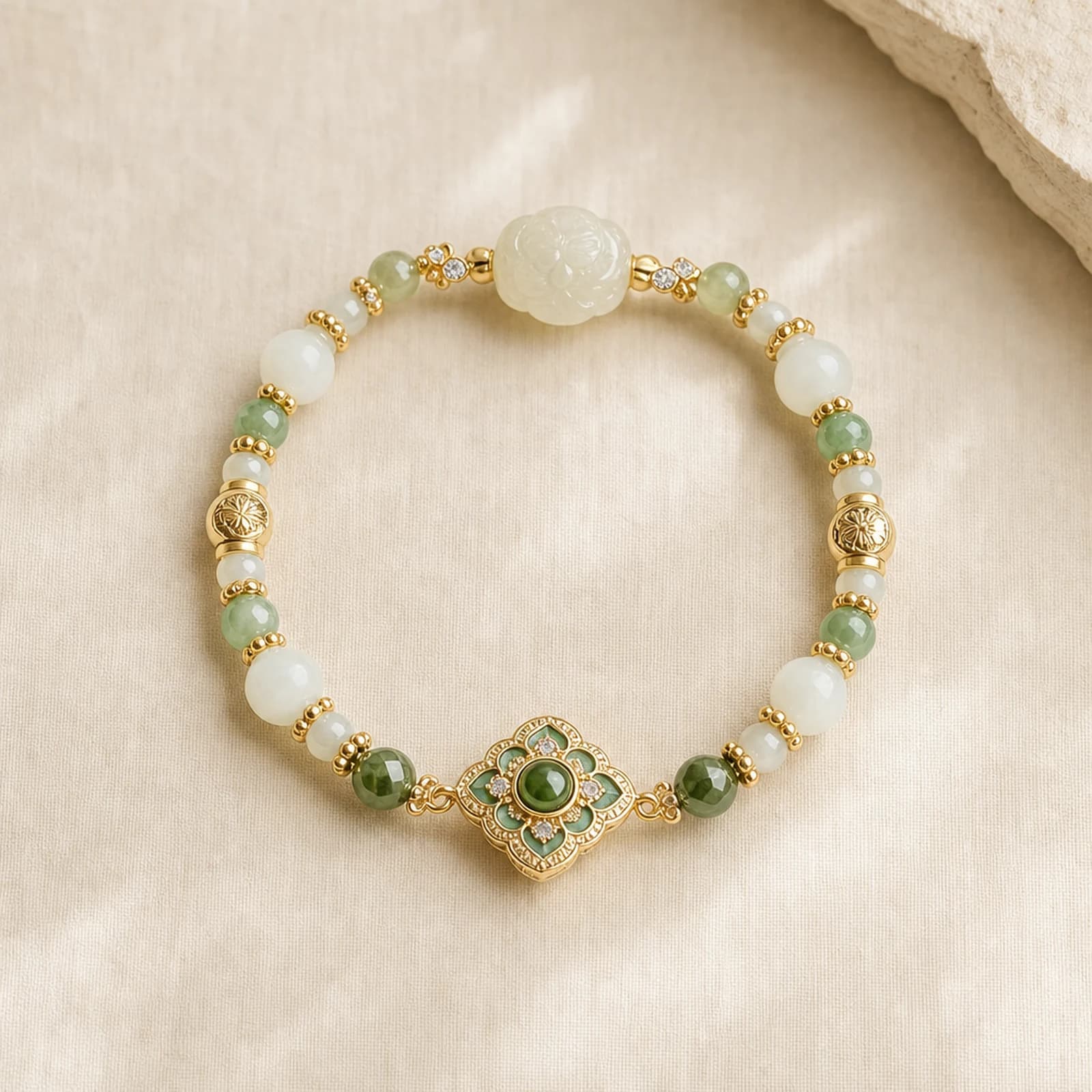 White Jade Filigree Bangle