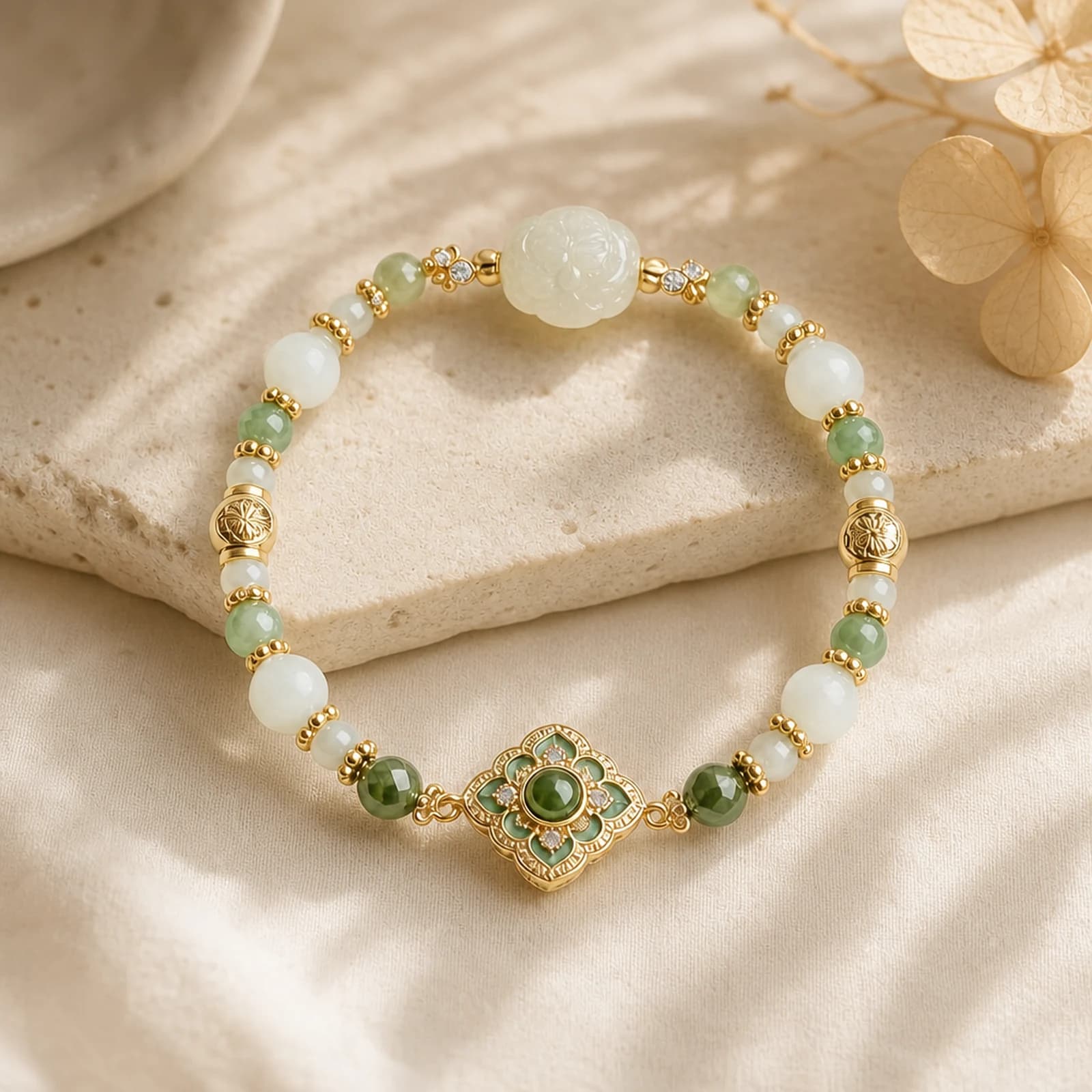 White Jade Filigree Bangle