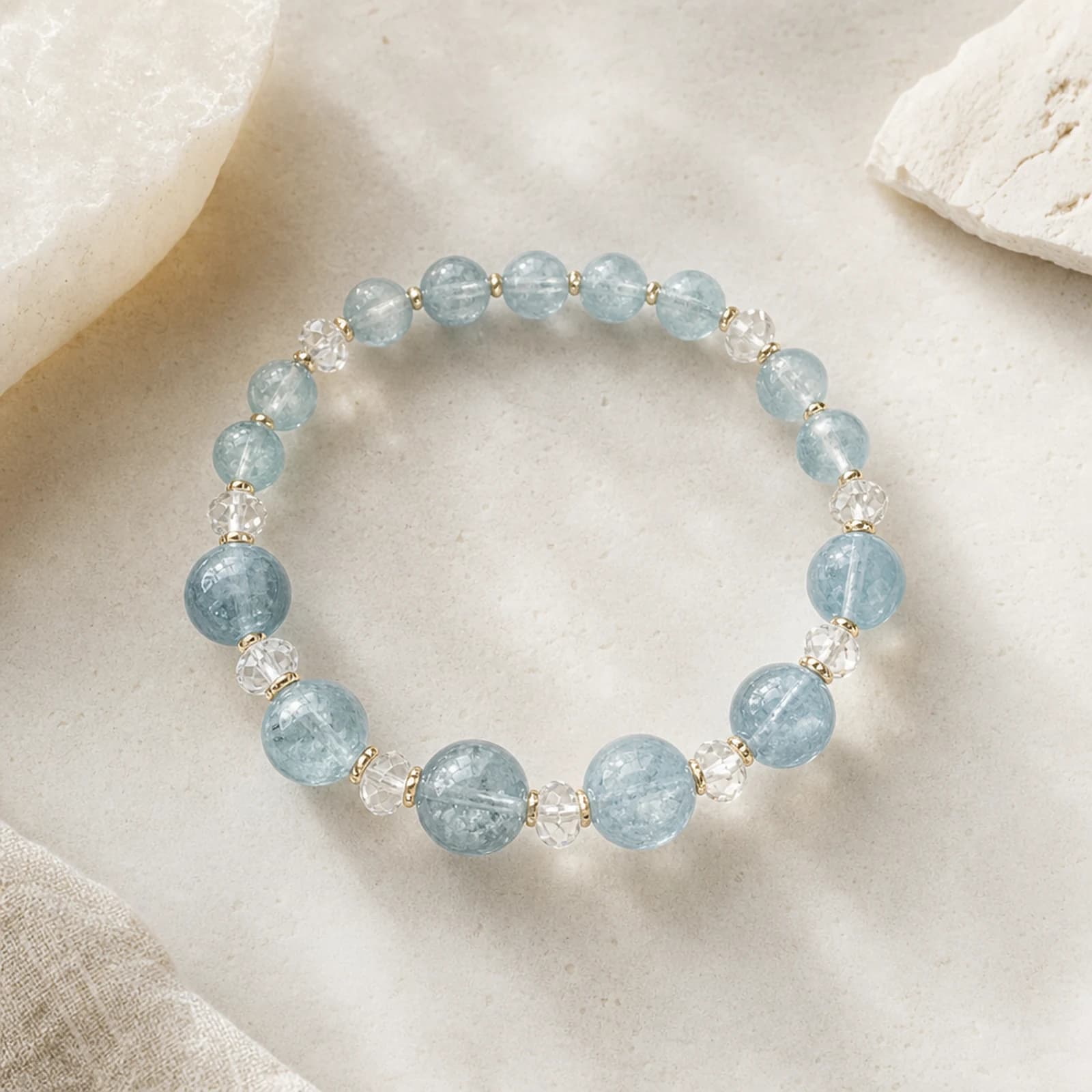 Aquamarine Silver Bracelet