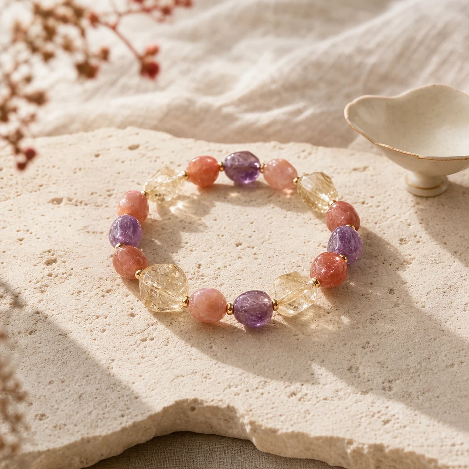 Rosefire Quartz Bracelet