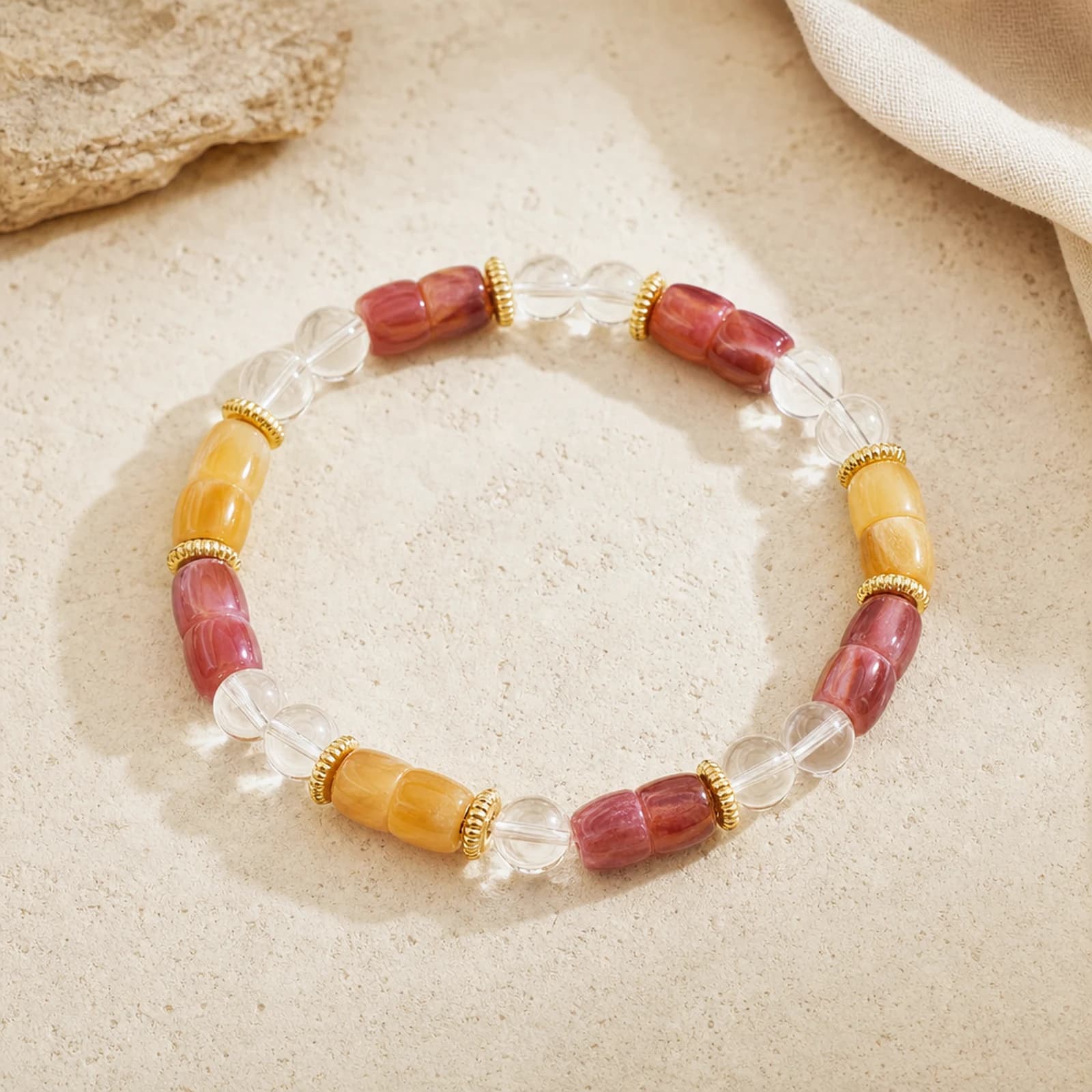 Fire Quartz Barrel Necklace