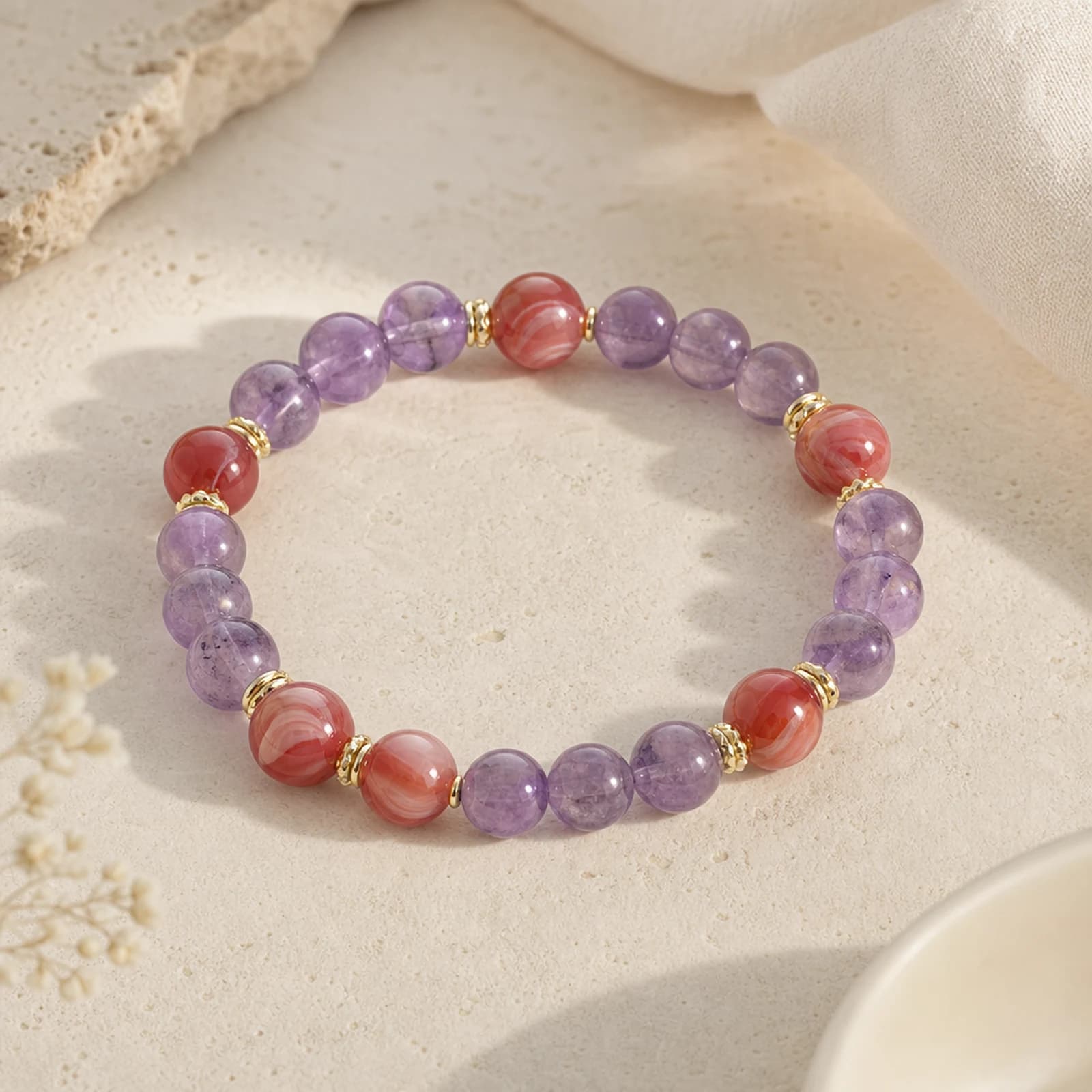 Lavender Fire Quartz Bracelet