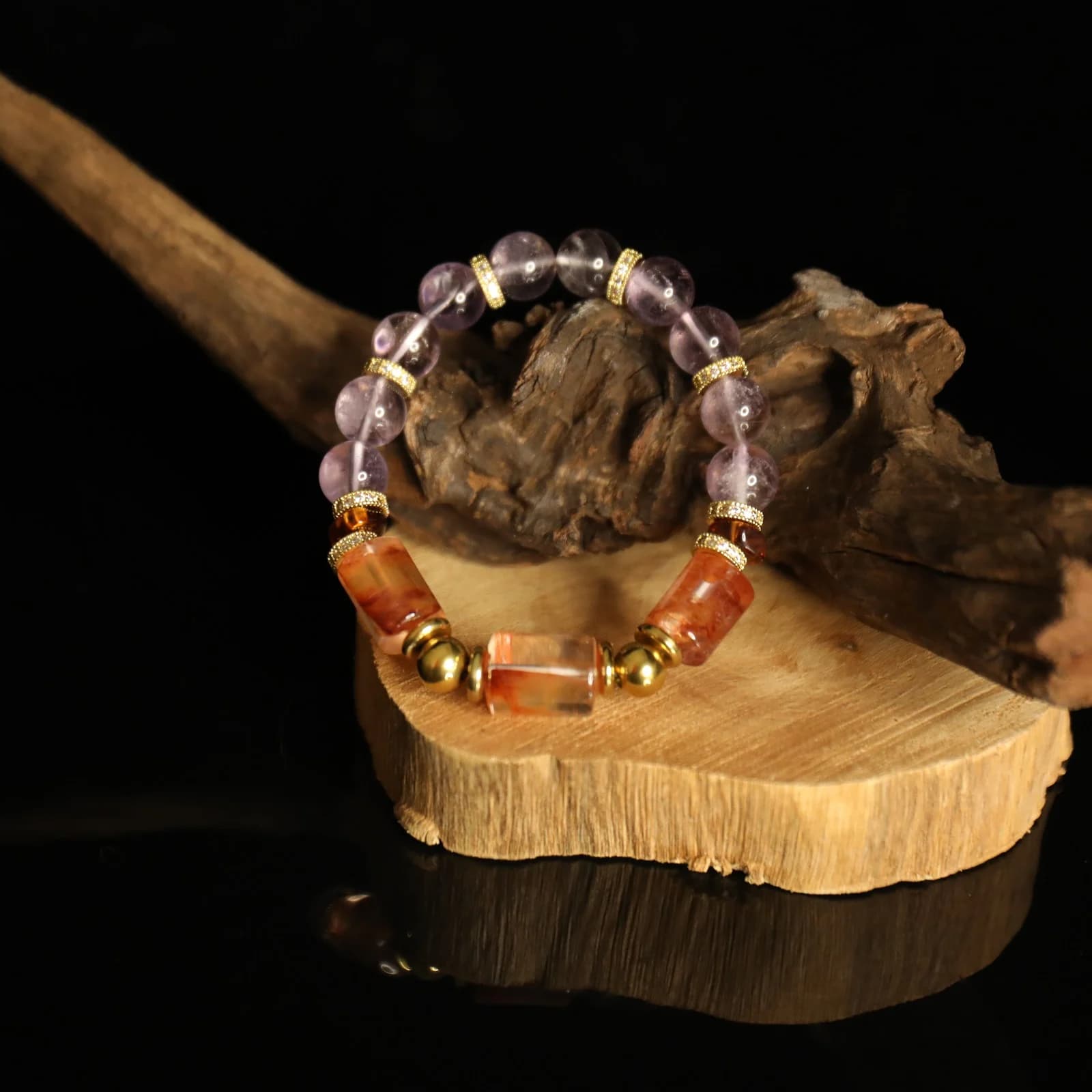 Lavender Fire Quartz Bracelet