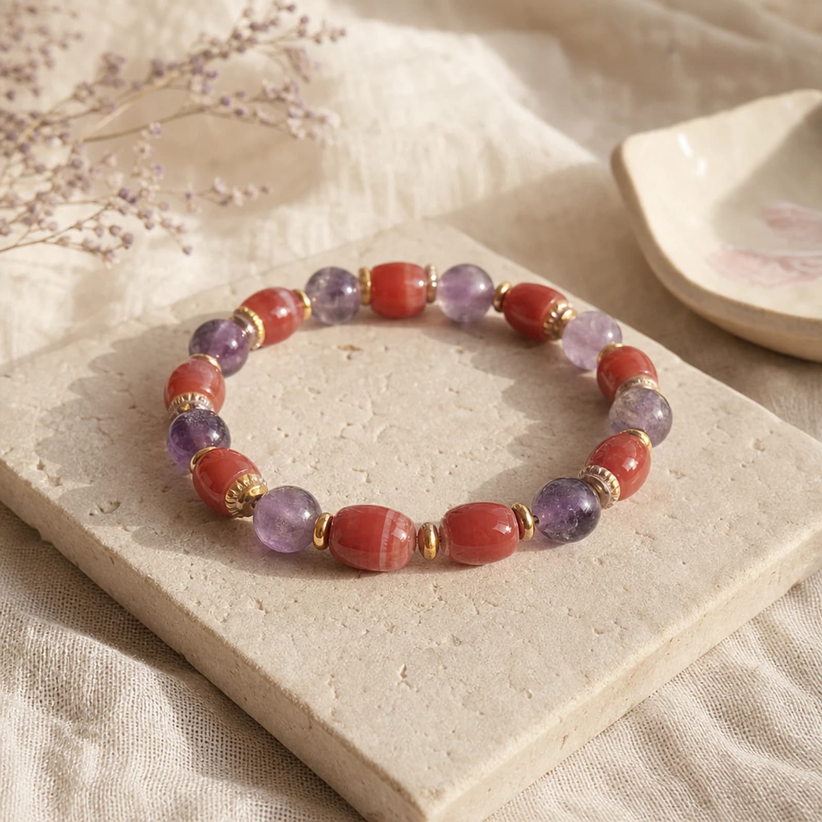 Lavender Fire Quartz Bracelet
