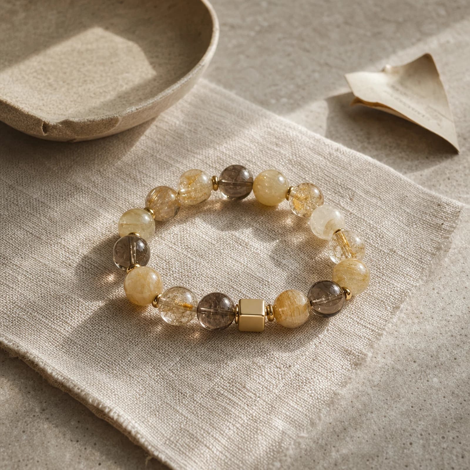 Golden Square Earth Bracelet