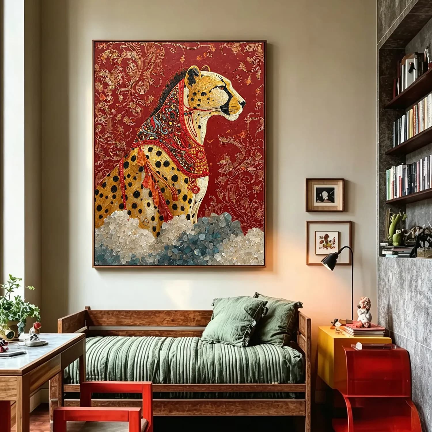 Crimson Golden Leopard at room distance